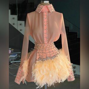 Dona Matoshi peach feather set